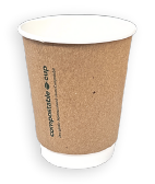 Coffee Cup Double Wall Kraft Compostable 250ml